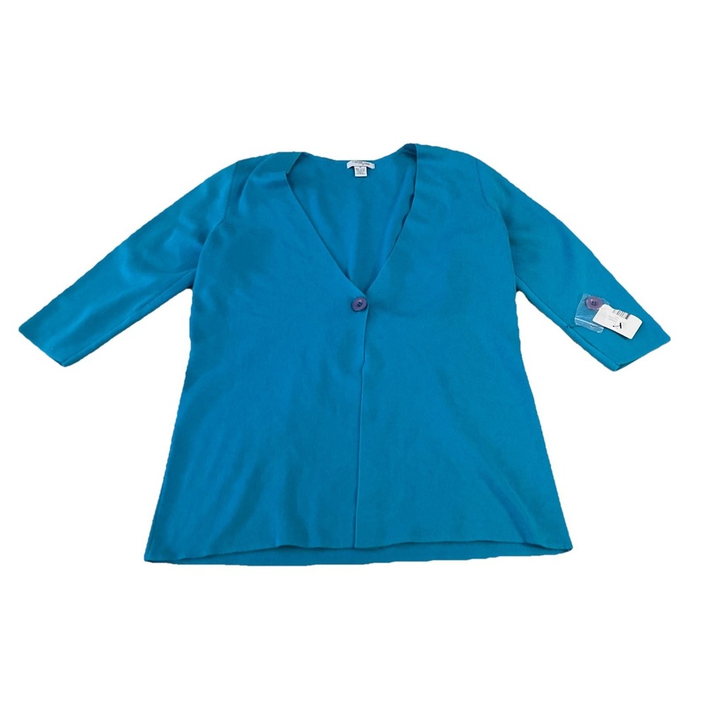 Mercer Street Studio Turquoise 1 Button Down Cardigan Sweater Size Medium NWT